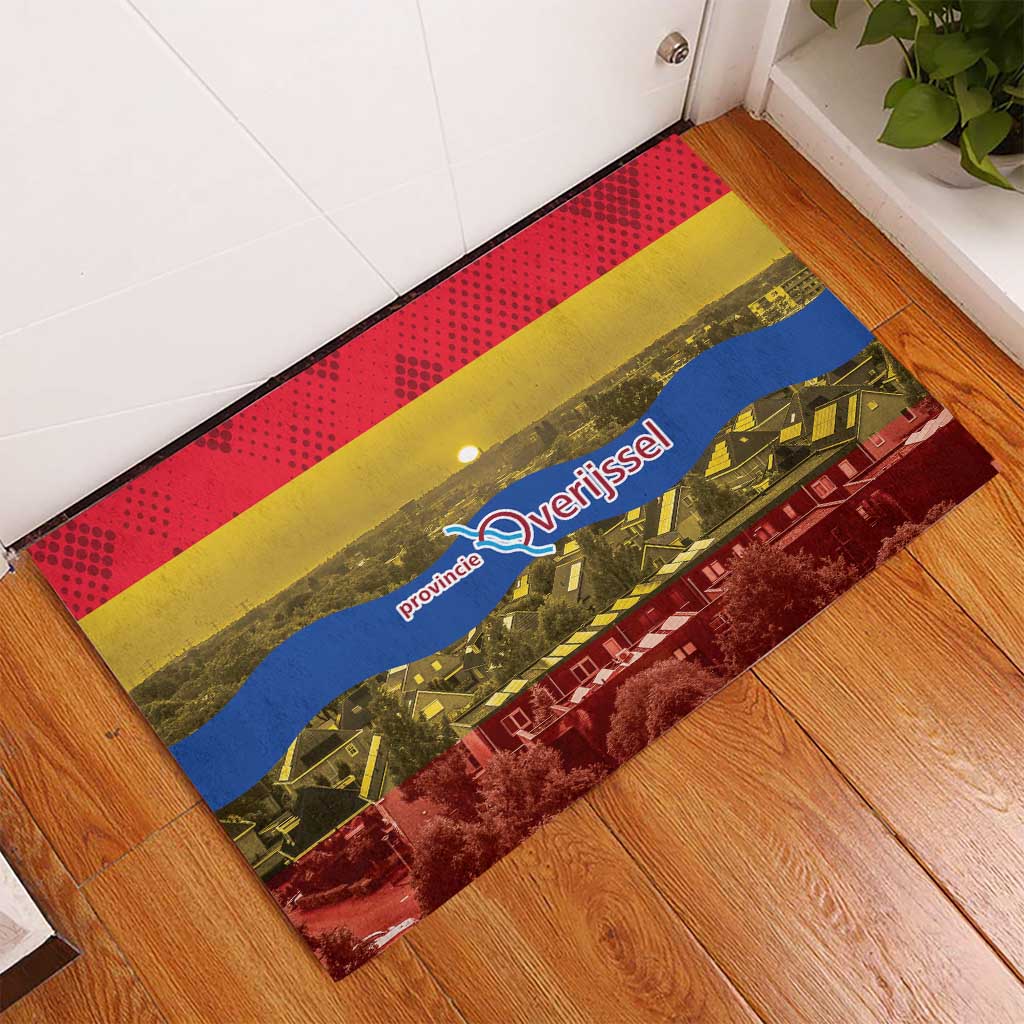 Netherlands Overijssel Province Rubber Doormat Flag Style