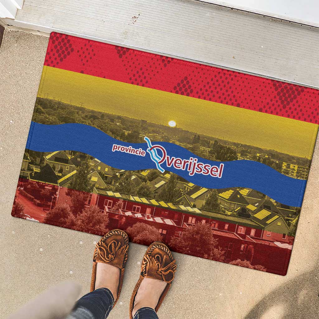 Netherlands Overijssel Province Rubber Doormat Flag Style