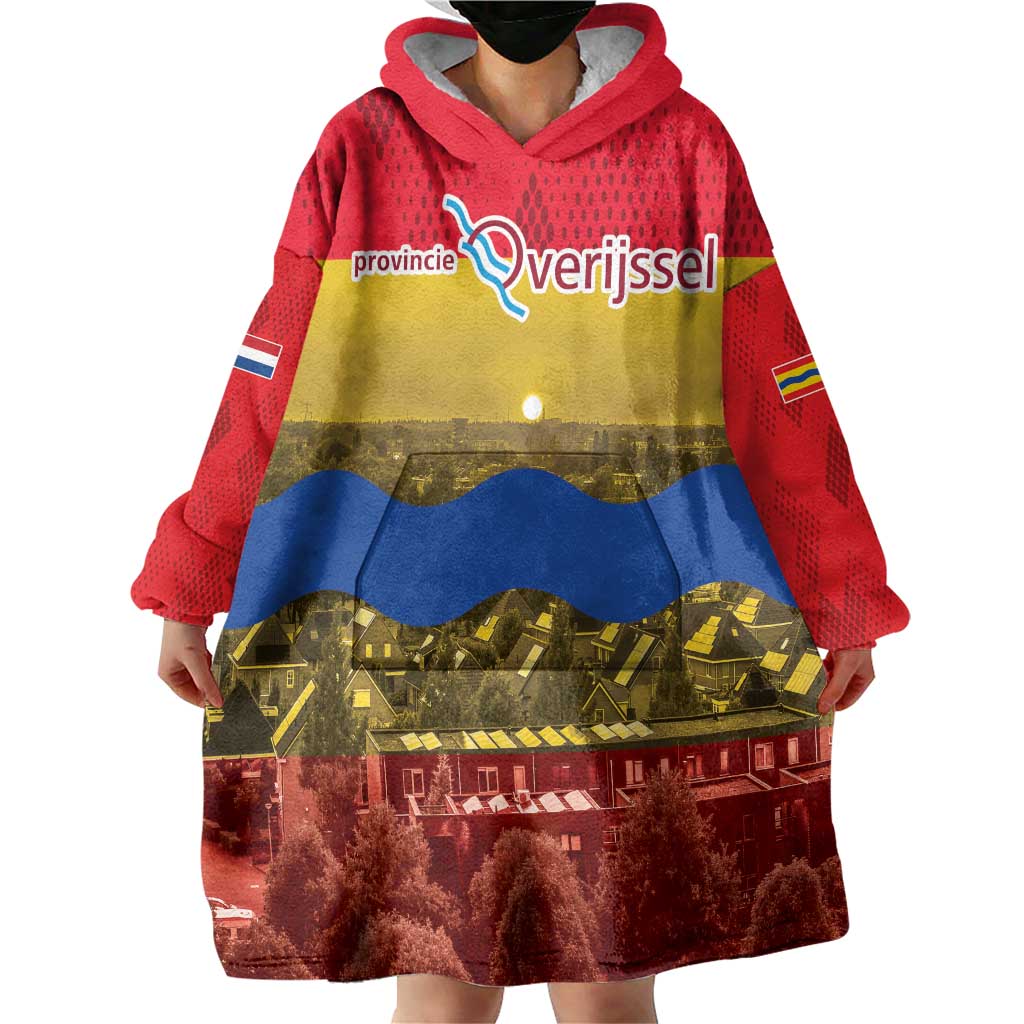 Netherlands Overijssel Province Wearable Blanket Hoodie Flag Style