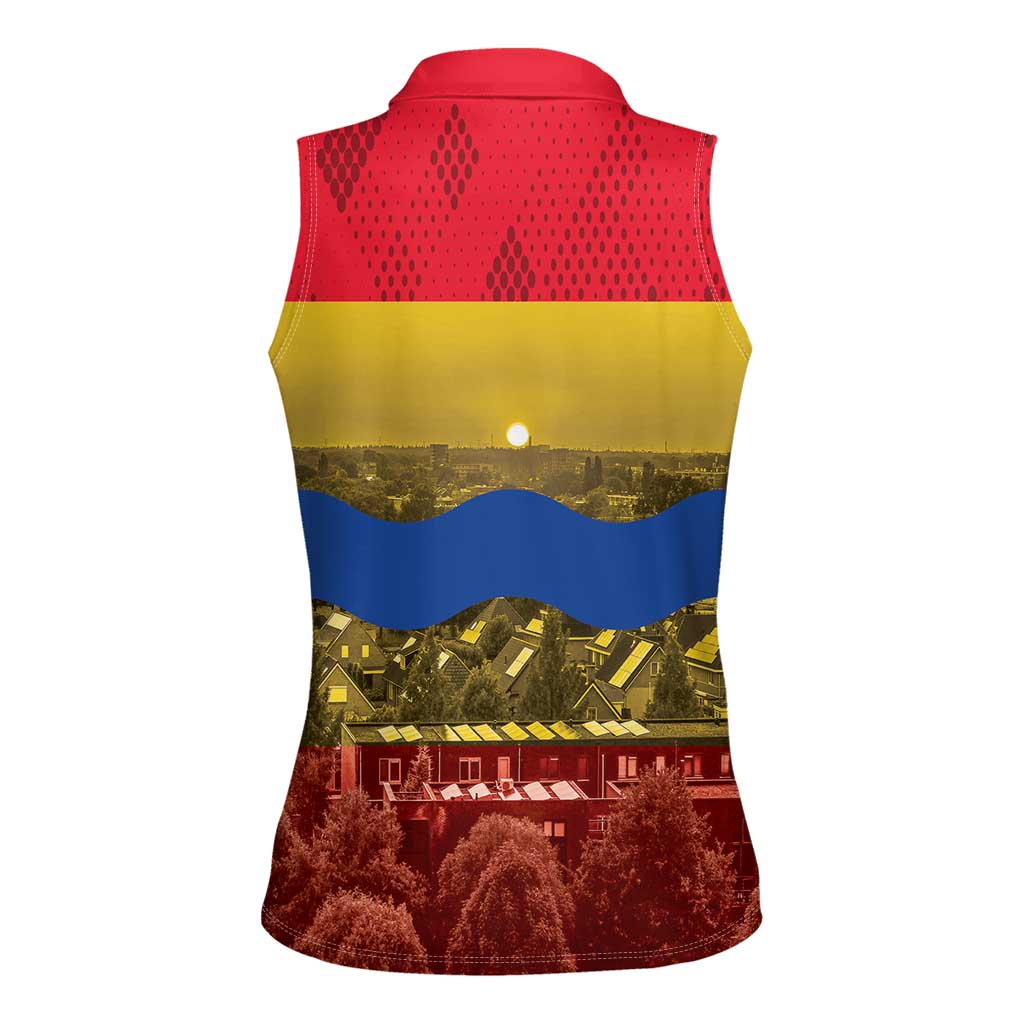 Netherlands Overijssel Province Women Sleeveless Polo Shirt Flag Style