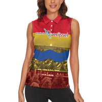 Netherlands Overijssel Province Women Sleeveless Polo Shirt Flag Style