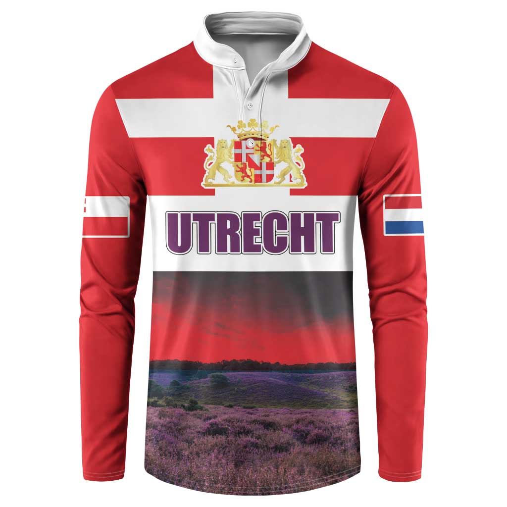 Netherlands Utrecht Province Button Sweatshirt Flag Style