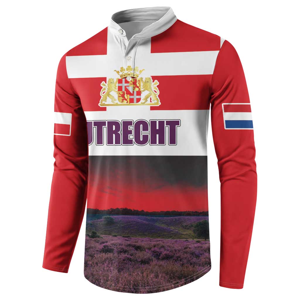 Netherlands Utrecht Province Button Sweatshirt Flag Style