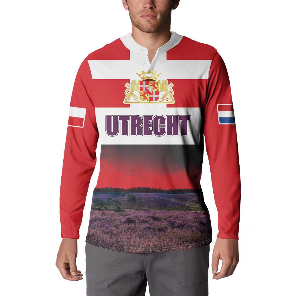 Netherlands Utrecht Province Button Sweatshirt Flag Style