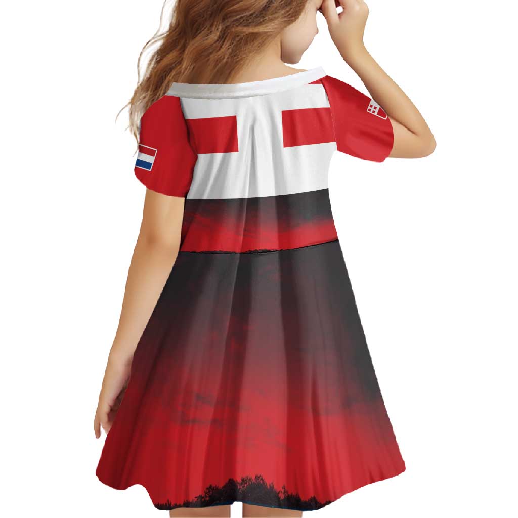 Netherlands Utrecht Province Family Matching Long Sleeve Bodycon Dress and Hawaiian Shirt Flag Style