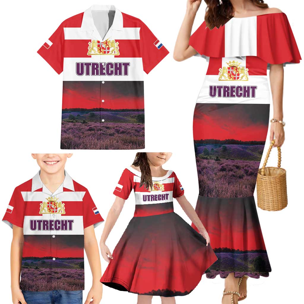 Netherlands Utrecht Province Family Matching Mermaid Dress and Hawaiian Shirt Flag Style