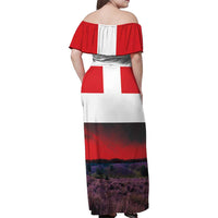 Netherlands Utrecht Province Family Matching Off Shoulder Maxi Dress and Hawaiian Shirt Flag Style