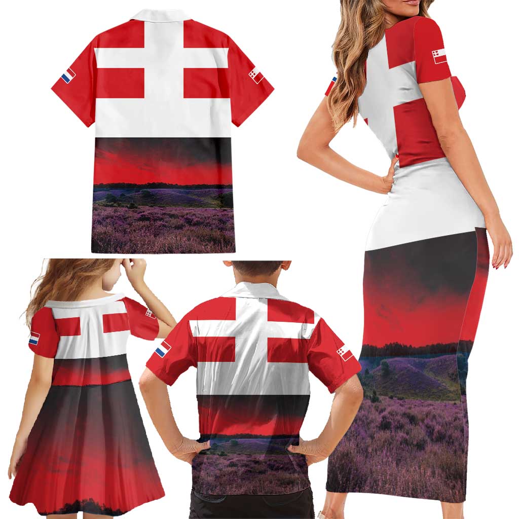 Netherlands Utrecht Province Family Matching Short Sleeve Bodycon Dress and Hawaiian Shirt Flag Style