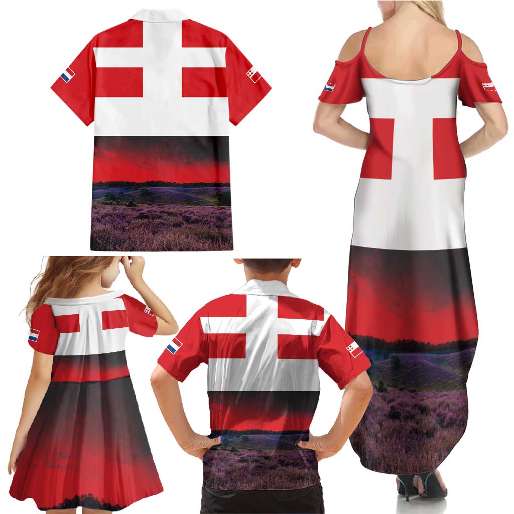 Netherlands Utrecht Province Family Matching Summer Maxi Dress and Hawaiian Shirt Flag Style