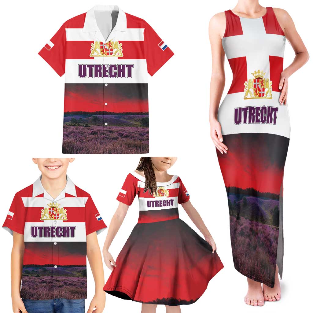 Netherlands Utrecht Province Family Matching Tank Maxi Dress and Hawaiian Shirt Flag Style