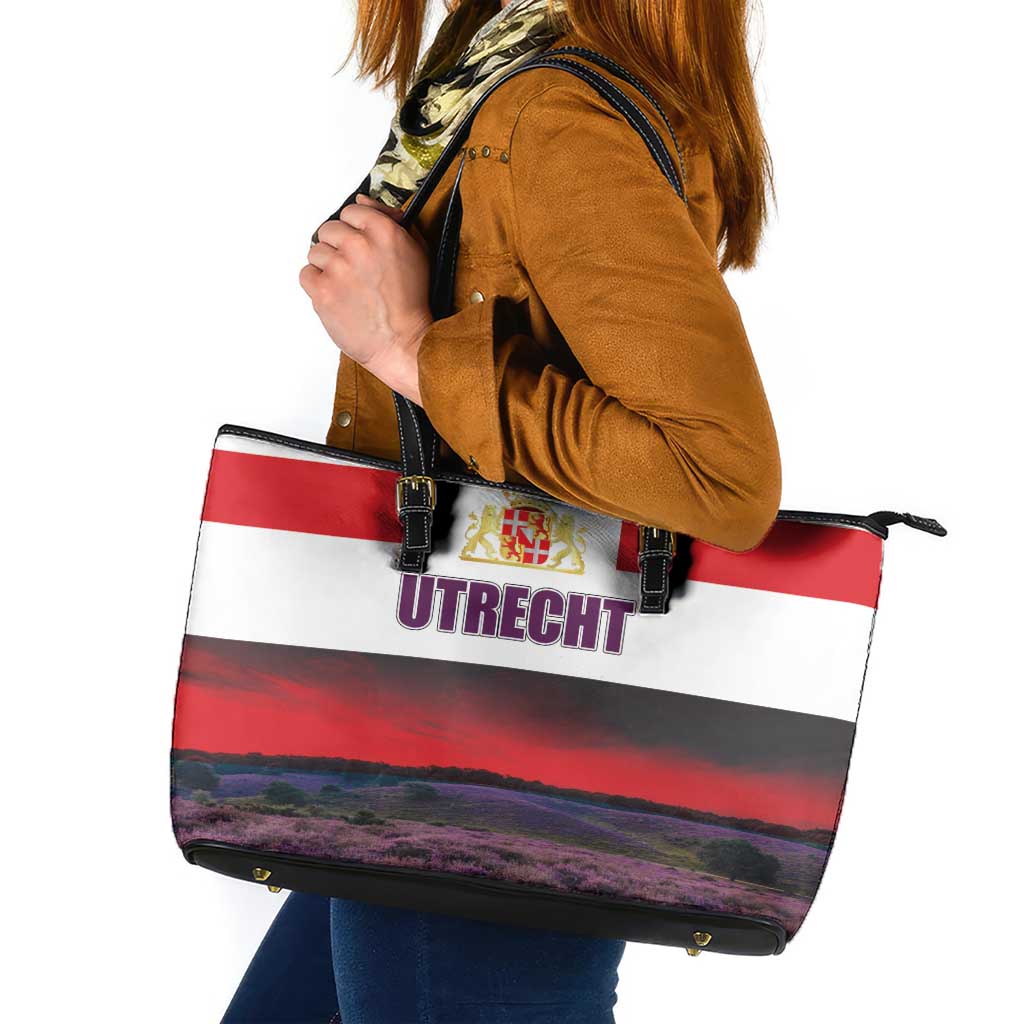 Netherlands Utrecht Province Leather Tote Bag Flag Style
