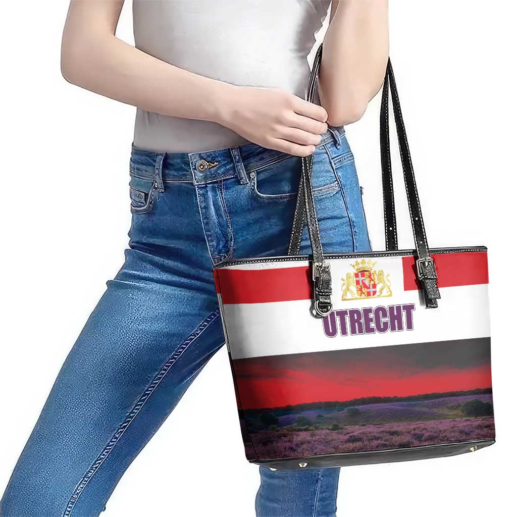 Netherlands Utrecht Province Leather Tote Bag Flag Style