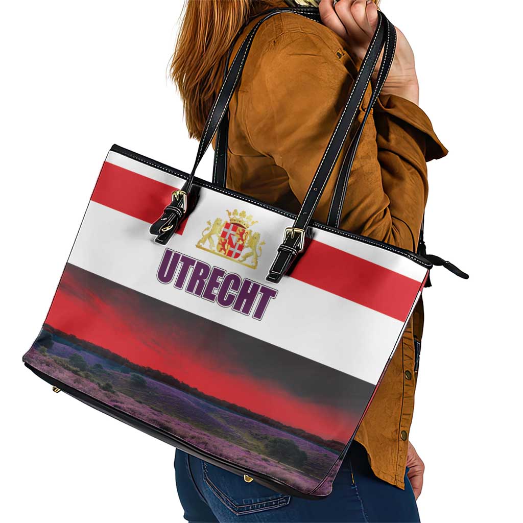 Netherlands Utrecht Province Leather Tote Bag Flag Style