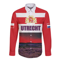 Netherlands Utrecht Province Long Sleeve Button Shirt Flag Style