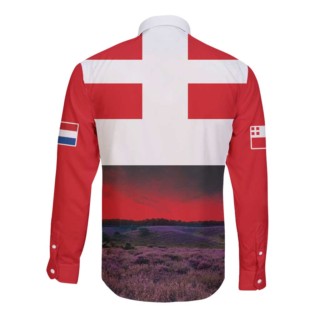 Netherlands Utrecht Province Long Sleeve Button Shirt Flag Style