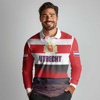 Netherlands Utrecht Province Long Sleeve Polo Shirt Flag Style