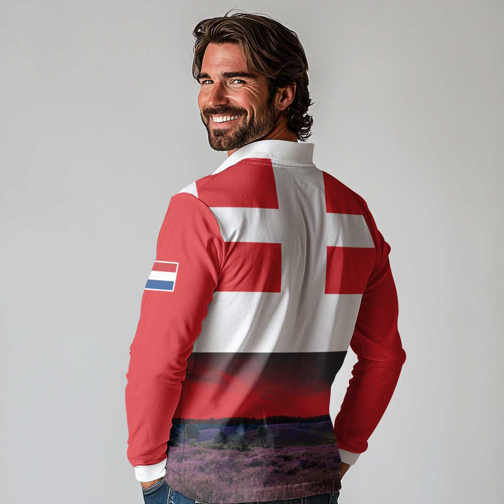 Netherlands Utrecht Province Long Sleeve Polo Shirt Flag Style