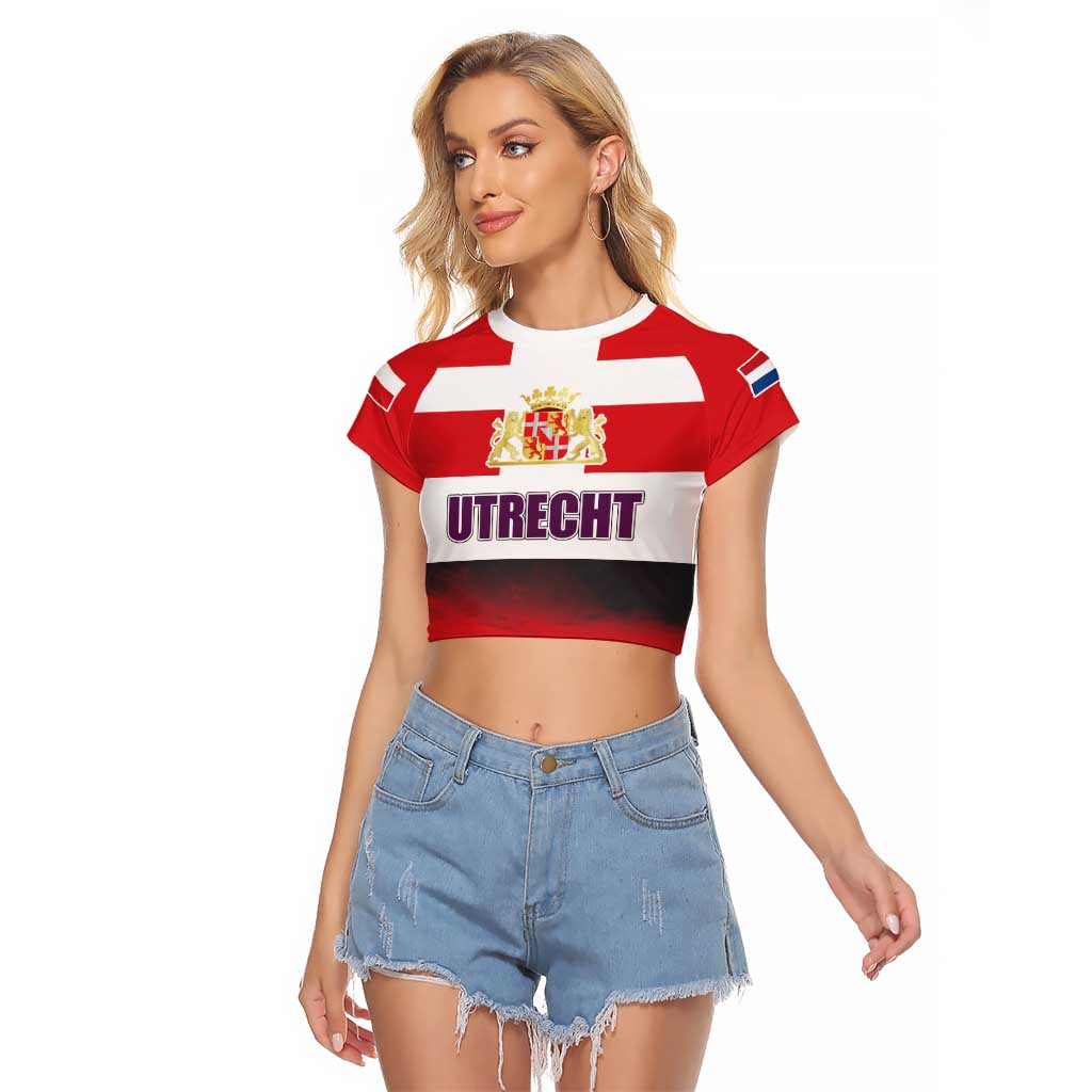 Netherlands Utrecht Province Raglan Cropped T Shirt Flag Style