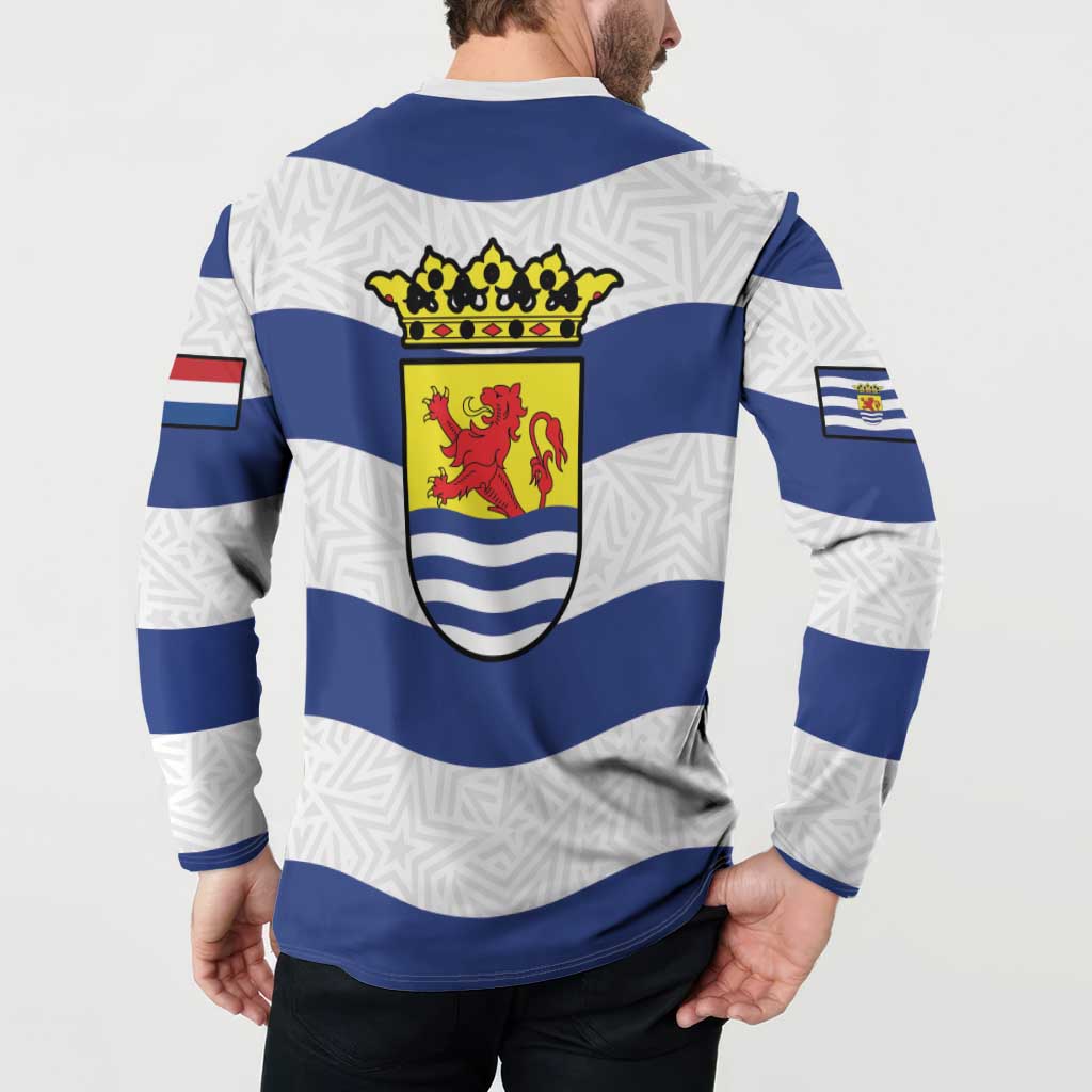 Netherlands Zeeland Province Button Sweatshirt Flag Style