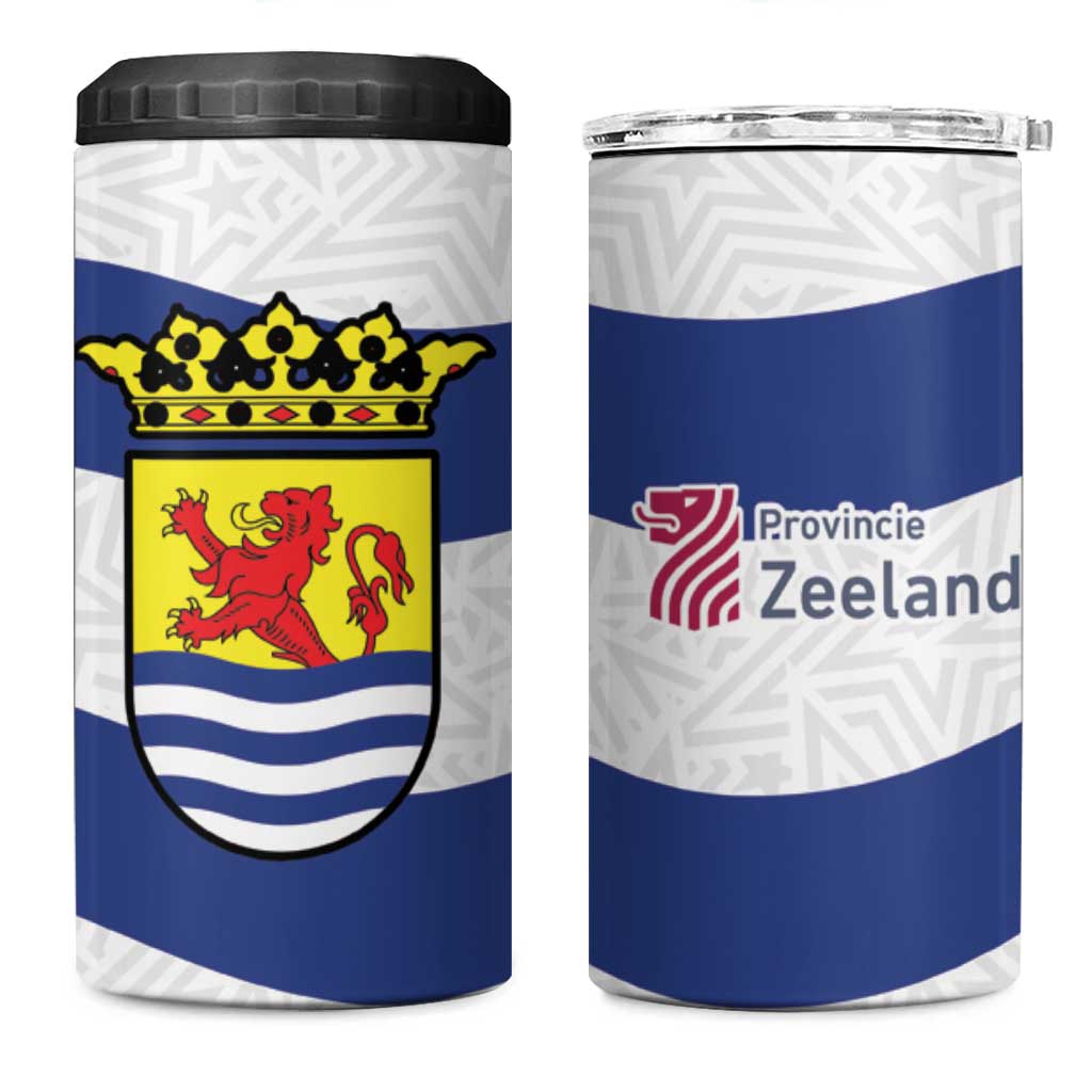 Netherlands Zeeland Province 4 in 1 Can Cooler Tumbler Flag Style