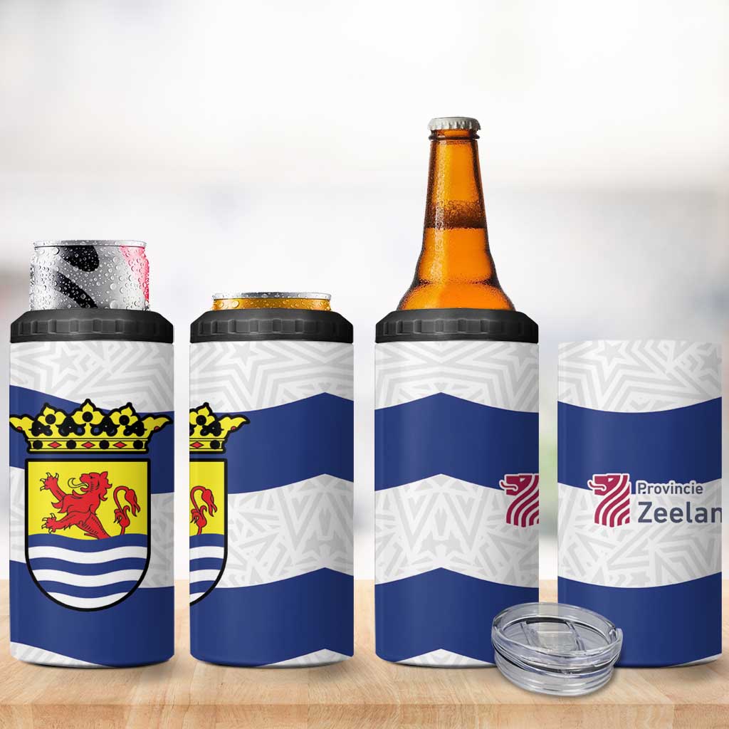Netherlands Zeeland Province 4 in 1 Can Cooler Tumbler Flag Style