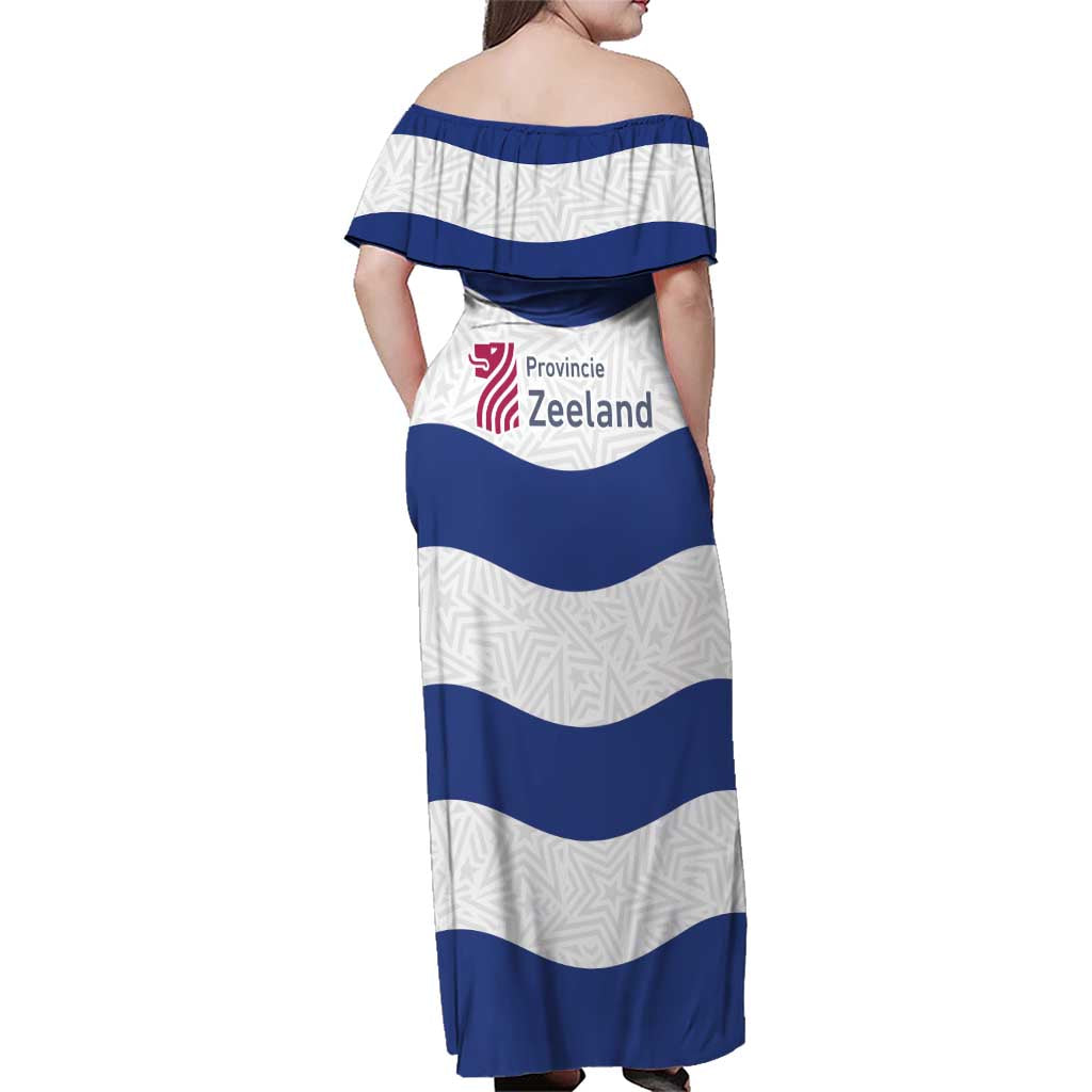 Netherlands Zeeland Province Family Matching Off Shoulder Maxi Dress and Hawaiian Shirt Flag Style