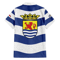 Netherlands Zeeland Province Family Matching Off Shoulder Short Dress and Hawaiian Shirt Flag Style