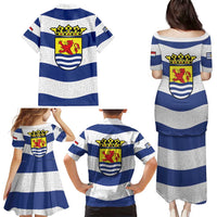 Netherlands Zeeland Province Family Matching Puletasi and Hawaiian Shirt Flag Style
