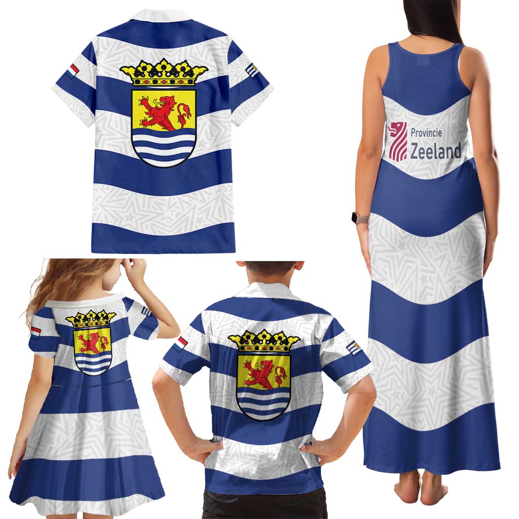 Netherlands Zeeland Province Family Matching Tank Maxi Dress and Hawaiian Shirt Flag Style