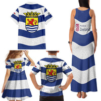 Netherlands Zeeland Province Family Matching Tank Maxi Dress and Hawaiian Shirt Flag Style
