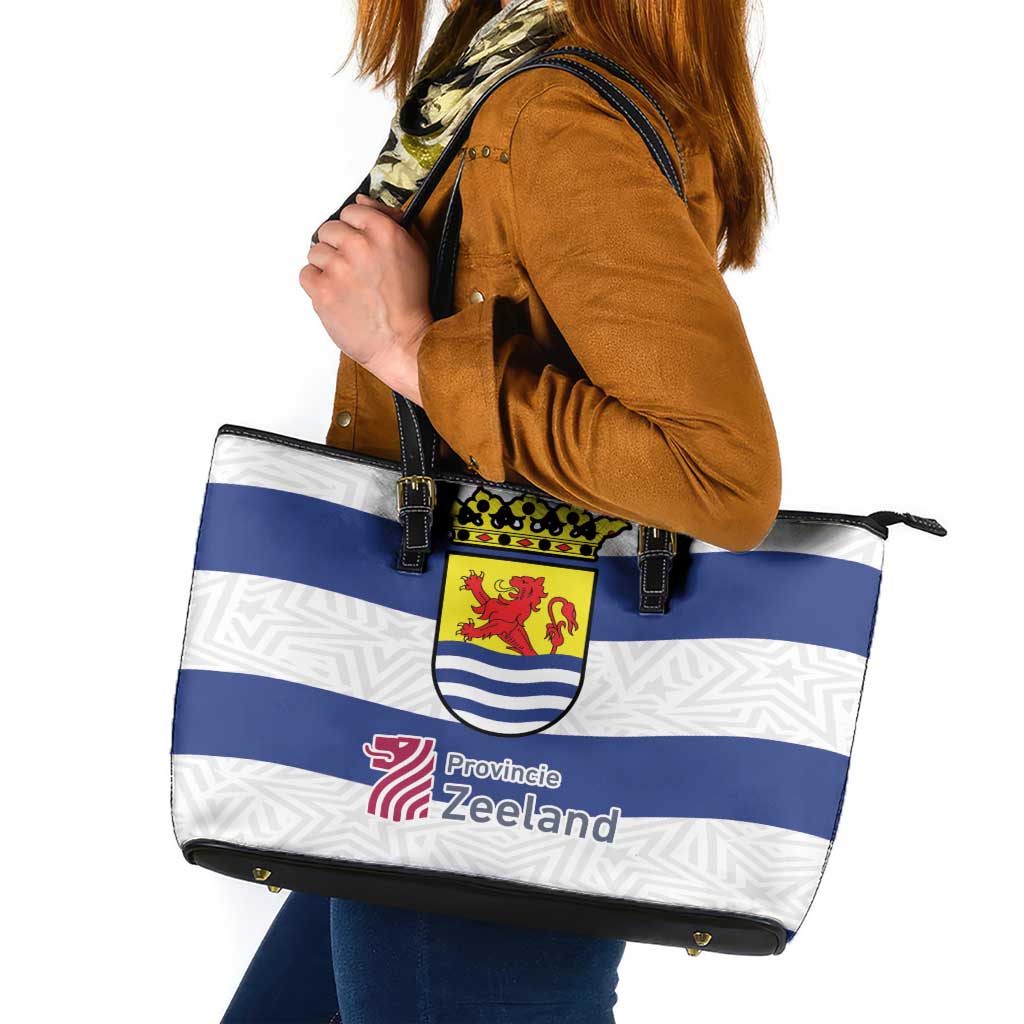 Netherlands Zeeland Province Leather Tote Bag Flag Style
