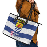 Netherlands Zeeland Province Leather Tote Bag Flag Style