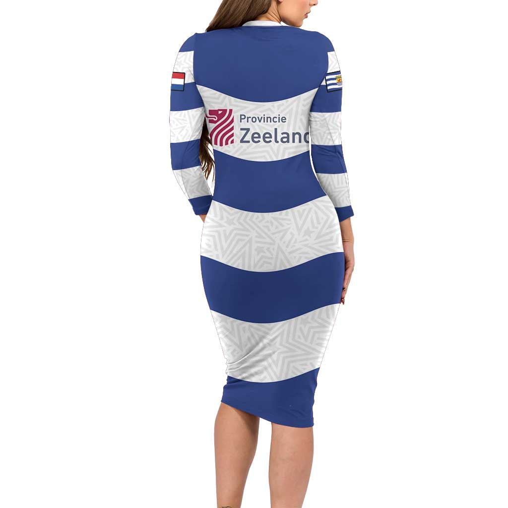 Netherlands Zeeland Province Long Sleeve Bodycon Dress Flag Style