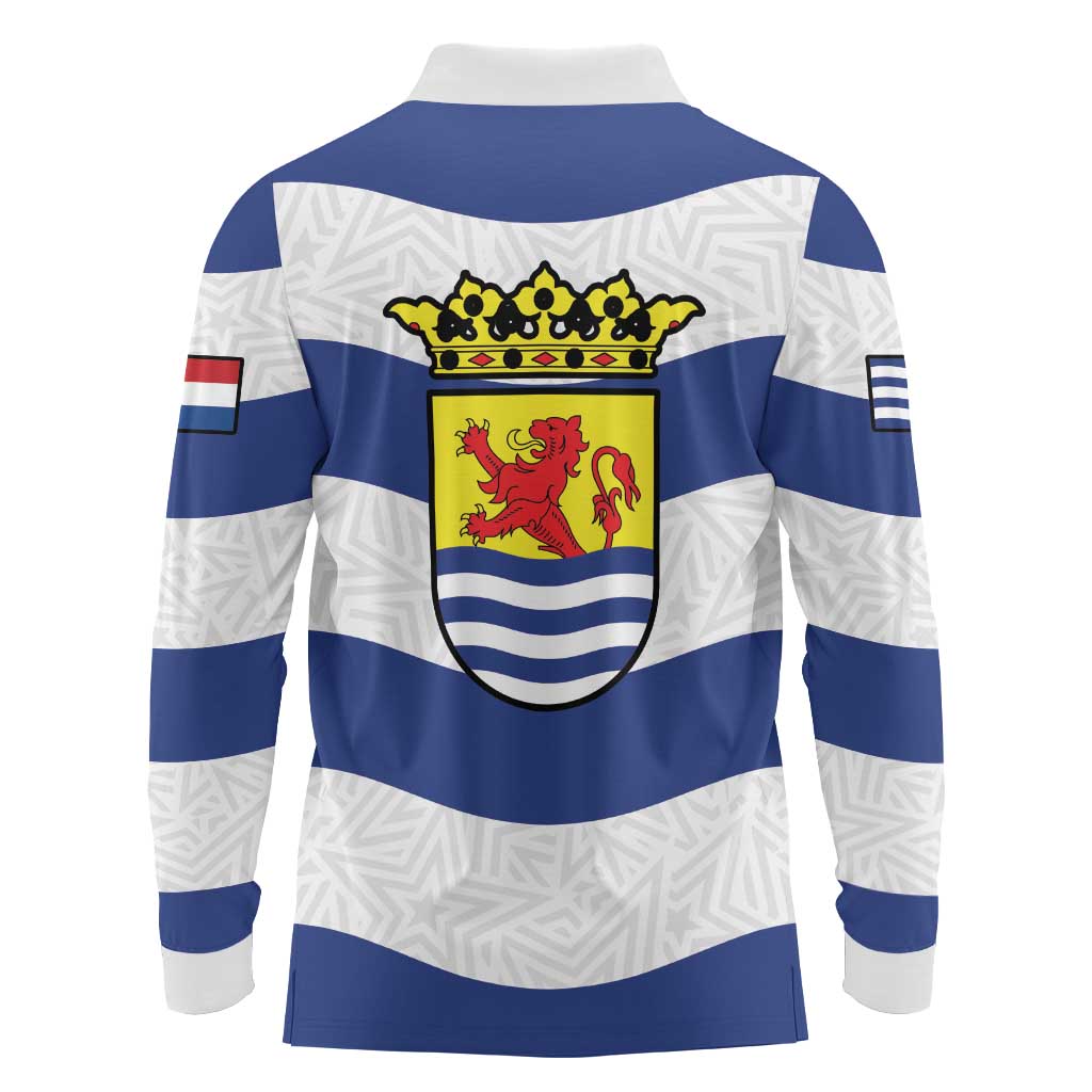 Netherlands Zeeland Province Long Sleeve Polo Shirt Flag Style
