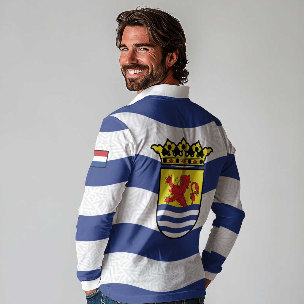 Netherlands Zeeland Province Long Sleeve Polo Shirt Flag Style