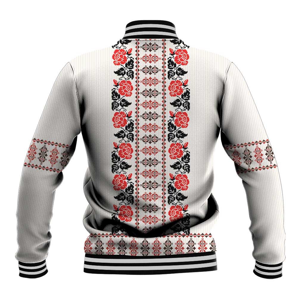 Romanian Traditional Pattern with Martenitsa Baseball Jacket Happy Martisor Day 1 March