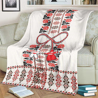 Romanian Traditional Pattern with Martenitsa Blanket Happy Martisor Day 1 March