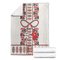 Romanian Traditional Pattern with Martenitsa Blanket Happy Martisor Day 1 March
