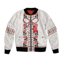 Romanian Traditional Pattern with Martenitsa Bomber Jacket Happy Martisor Day 1 March