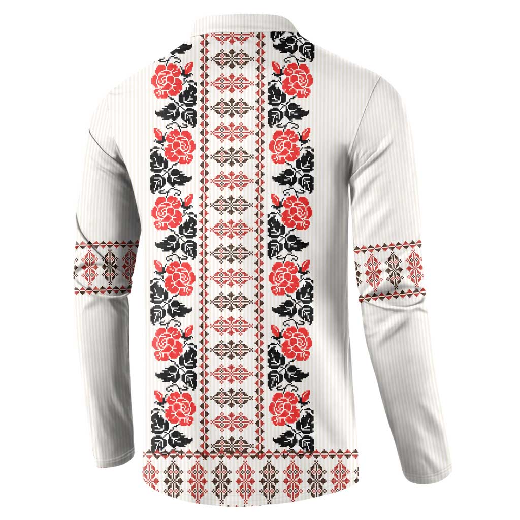 Romanian Traditional Pattern with Martenitsa Button Sweatshirt Happy Martisor Day 1 March
