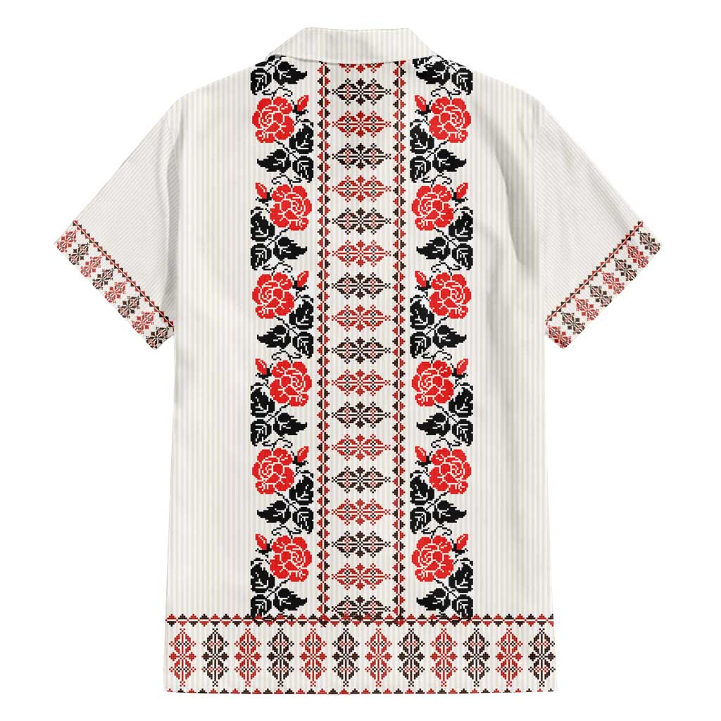 Romanian Traditional Pattern with Martenitsa Family Matching Off Shoulder Maxi Dress and Hawaiian Shirt Happy Martisor Day 1 March