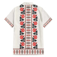 Romanian Traditional Pattern with Martenitsa Family Matching Off Shoulder Short Dress and Hawaiian Shirt Happy Martisor Day 1 March