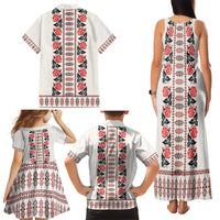 Romanian Traditional Pattern with Martenitsa Family Matching Tank Maxi Dress and Hawaiian Shirt Happy Martisor Day 1 March