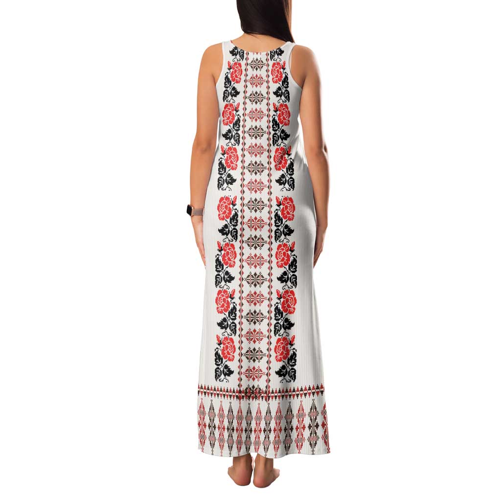 Romanian Traditional Pattern with Martenitsa Family Matching Tank Maxi Dress and Hawaiian Shirt Happy Martisor Day 1 March