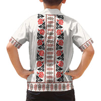 Romanian Traditional Pattern with Martenitsa Kid Hawaiian Shirt Happy Martisor Day 1 March