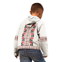 Romanian Traditional Pattern with Martenitsa Kid Hoodie Happy Martisor Day 1 March