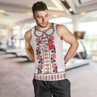 Romanian Traditional Pattern with Martenitsa Men Tank Top Happy Martisor Day 1 March