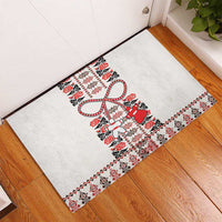 Romanian Traditional Pattern with Martenitsa Rubber Doormat Happy Martisor Day 1 March