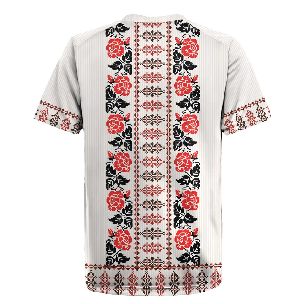 Romanian Traditional Pattern with Martenitsa Rugby Jersey Happy Martisor Day 1 March