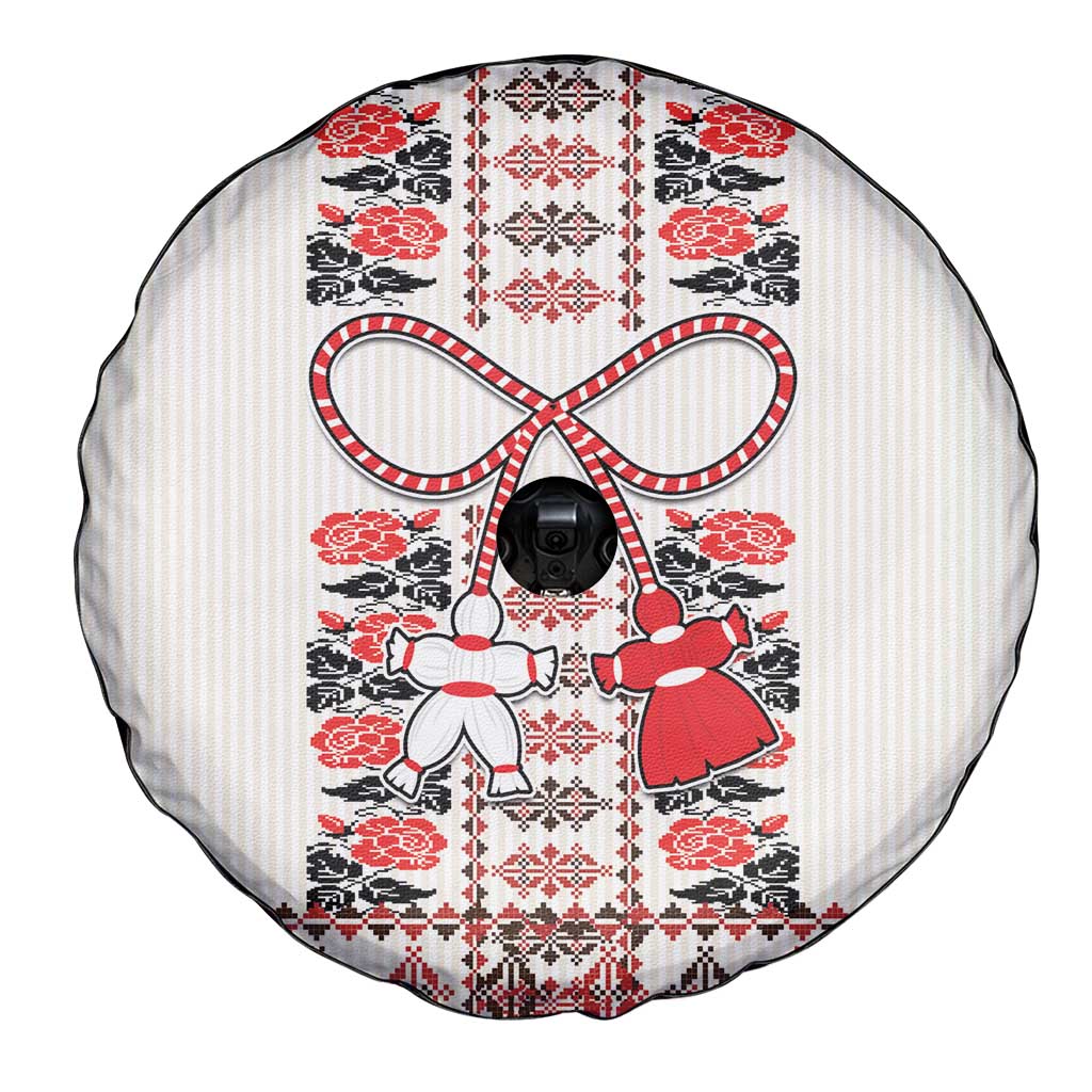 Romanian Traditional Pattern with Martenitsa Spare Tire Cover Happy Martisor Day 1 March